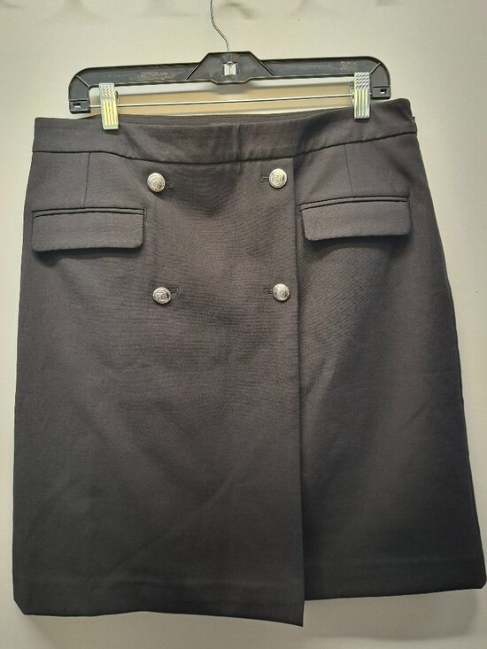 Talbots Dresses & Skirts - Talbots Short Black A-Line Skirt with Silver buttons